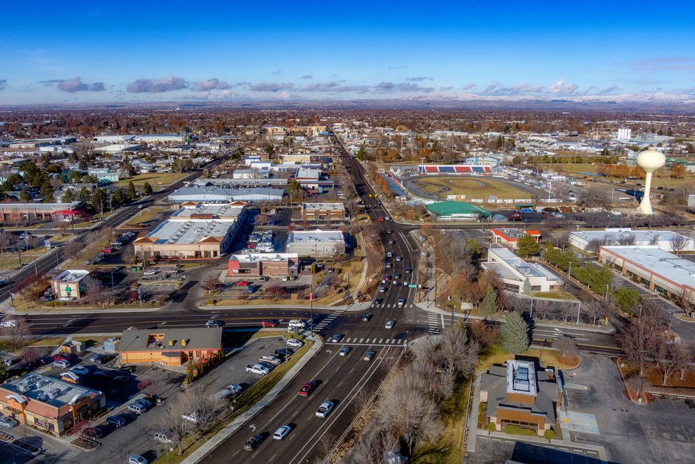 aerial view of Meridian roads