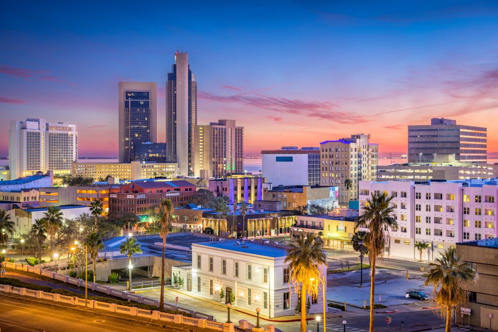 corpus christi skyline at dusk