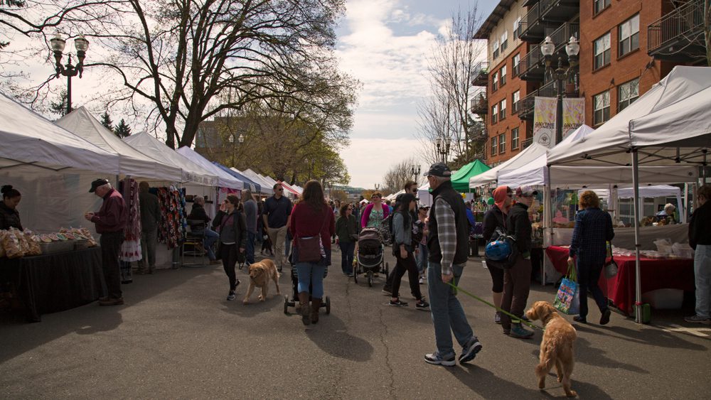 crowded Vancouver farmer’s market