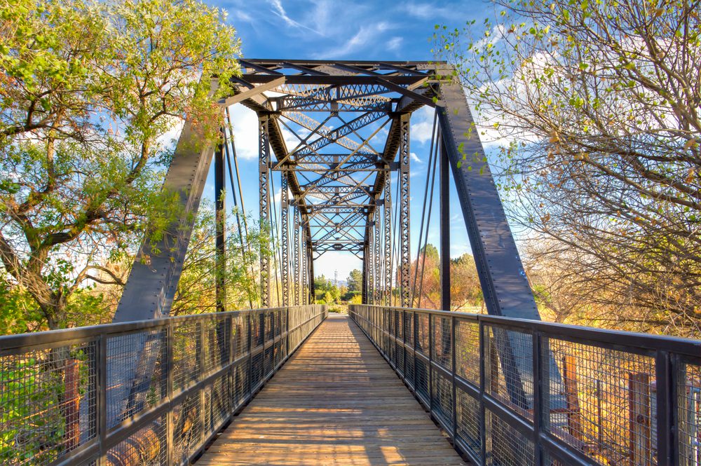 railroad bridge over Iron Horse Trailhead